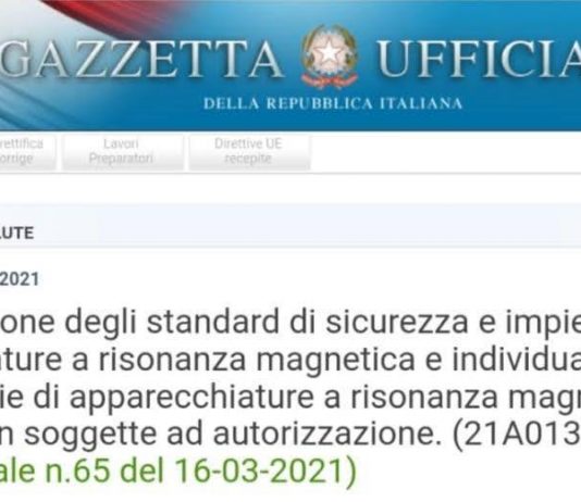 Pubblicato il DM Salute del 14/1/2021